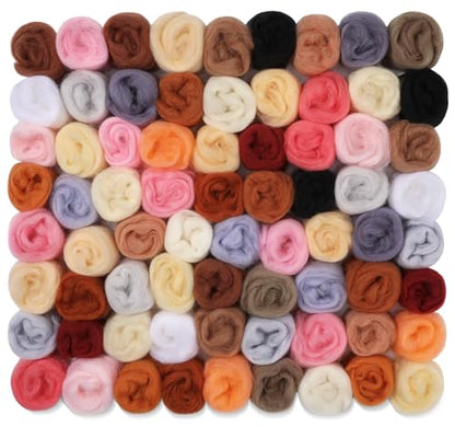 72 Pcs 7.6 oz Needle Felting Wool (72 Count)