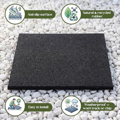8 Pcs 12 x 12 Inch Rubber Stepping Stones Outdoor Garden Walkway Non (8 Count)