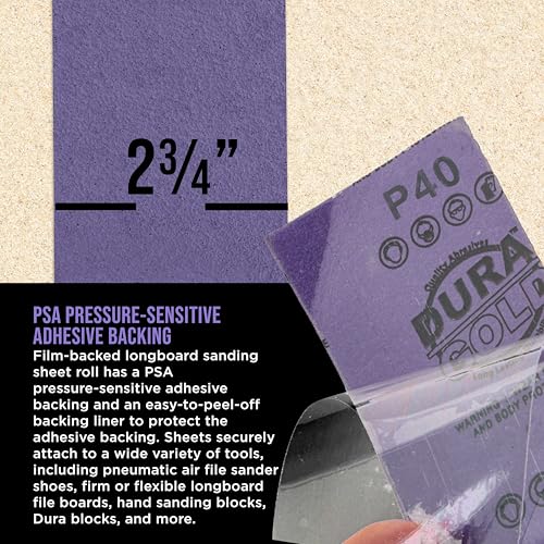 Premium 40 Grit PSA Purple Film Ceramic Longboard Sandpaper (36 Foot)
