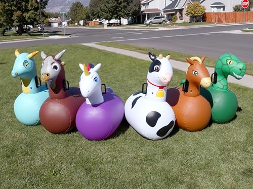 Hop N Go Inflatable Bull Riding Bouncy Hopping Toys for Kids Ages 5+