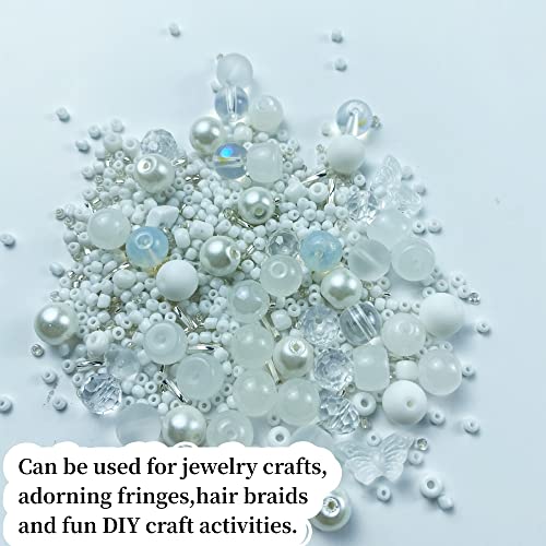 Assorted Glass Resin Beads Multi Size Colors Smooth Cracked Gravel Millet Spacer Beads for Bracelets Necklace Earring DIY Jewelry Making Craft