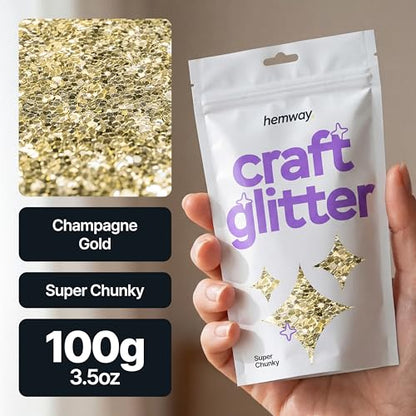 Craft Glitter Champagne Gold 100g Super Chunky Glitter (3.5 Ounce)