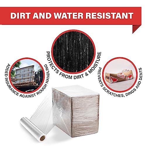 4 Pack Stretch Wrap 18 Inch 80 Gauge Shrink Wrap (1100 Sq Ft)