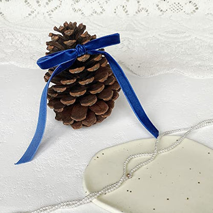 Vintage Sapphire Blue Velvet Ribbon (75 Foot)