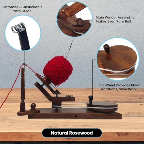 Wooden Yarn Ball Winder & Table Top Swift Set