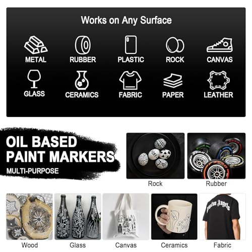 4 Oil Based Black White Paint Pens (4 Count)