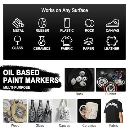 4 Oil Based Black White Paint Pens (4 Count)