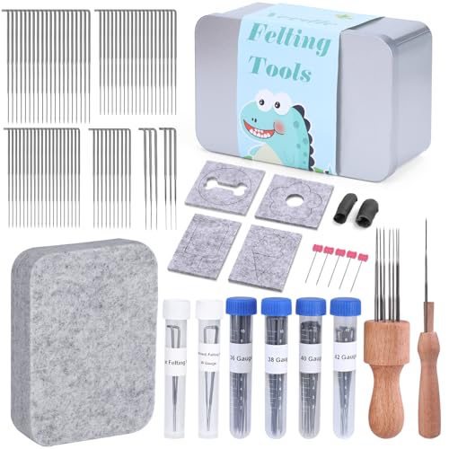 70 Pcs 4 Sizes Felting Needles Tool Kit with Needle Felting Pad