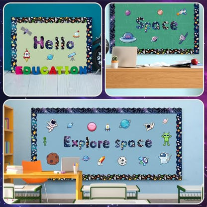 221 Pcs Space Bulletin Board Letters for Classroom Wall (225 Count)