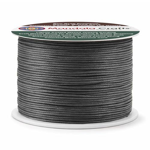 0.5mm Dim Gray Cotton Waxed Cord for Jewelry Making (327 Foot)