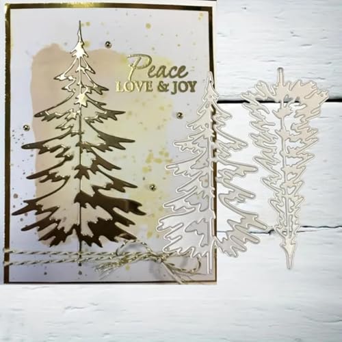 Metal Cutting Dies DIY Merry Christams Embossing Stencil Template Scrapbooking Card Making Mold Photo Album Arts Crafts Tools (2 Count)