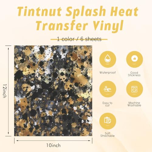 Black Gold Splash Heat Transfer Vinyl