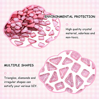 1 Pound Pink Shine Crystal Series Mosaic Tiles Assortment Kit