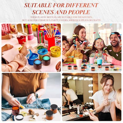 36 Pieces 1 oz Plastic Jars with Lids Wide Mouth Airtight Reusable Container Acrylic Cosmetic Small Jars for Lotions Ointments Travel Toiletries Creams Make up Storage (36 Count)