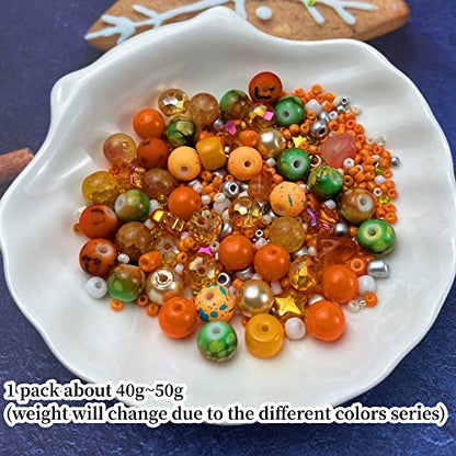 Assorted Glass Resin Beads Multi Size Colors Smooth Cracked Gravel Millet Spacer Beads for Bracelets Necklace Earring DIY Jewelry Making Craft
