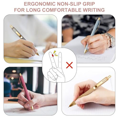Ballpoint Pens Black Medium Point 1mm with Super Soft Grip Ball Point Pen for Men Women Retractable (12 Count)