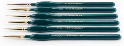 Transon Detail Thin Paint Brush Set 6pcs for Model Minature Craft and Art Painting Green