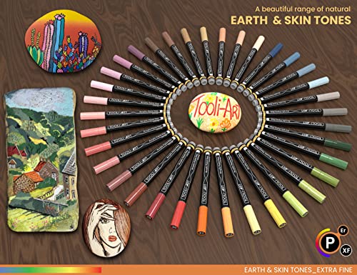 36 Acrylic Paint Pens Skin and Natural Earth Tone Marker Set For Rock Painting (36 Count)