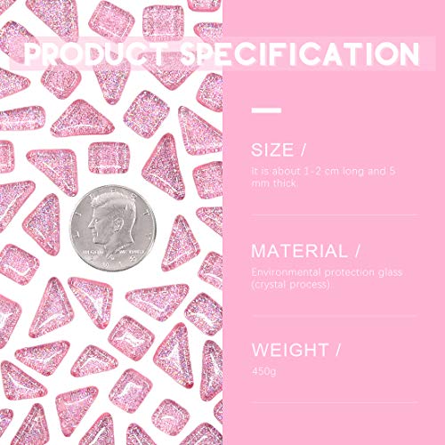 1 Pound Pink Shine Crystal Series Mosaic Tiles Assortment Kit