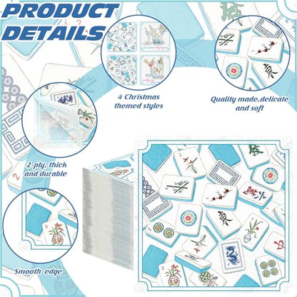 Mahjong Napkins 200 Pcs Cocktail Paper for Party Outdoor Events (200 Count)