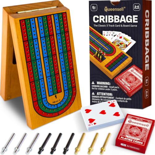 Cribbage Board Game Set with Storage