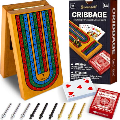 Cribbage Board Game Set with Storage