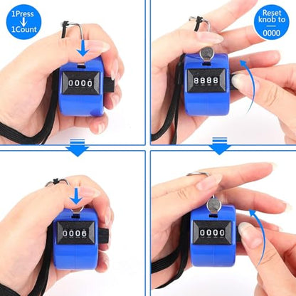 Red Handheld Tally Counter Clicker 4 Digital for School Event
