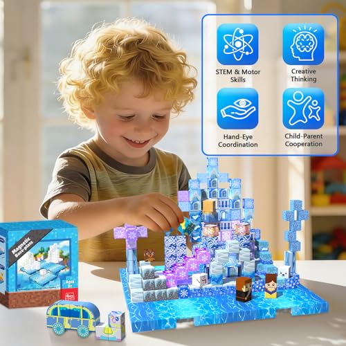 4PCS 4" x 4" Magnetic Building Block Base Plates for Kids
