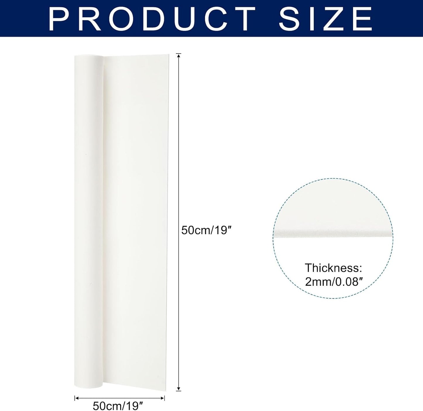 MECCANIXITY Foam Sheets Crafts 19x19 Inch 2mm EVA Craft Foam Paper Foam Sheets for Crafts Projects DIY Cosplay Modeling, White
