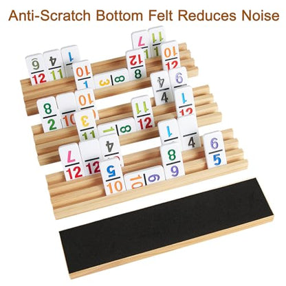 Mexican Train Dominoes Set with 4 Wooden Trays (116 Count)