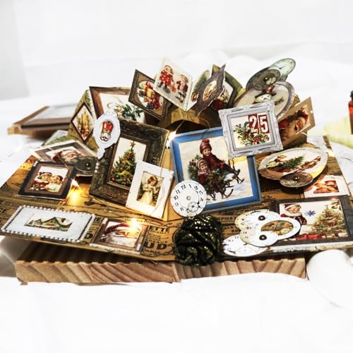 Vintage Junk Journal Items Kit Pre Cut Paper Cards Cutout Cardstock Art Aesthetic Decor Hollow Out Craft Elements Small Embellishments Supplies for Adults Scrapbook Pack
