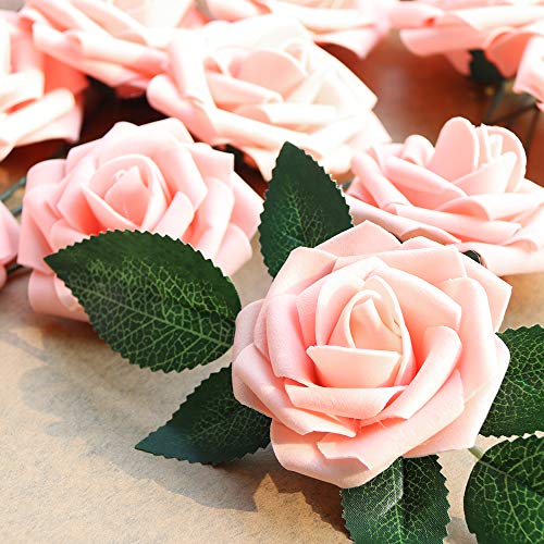 Pink Rose 50pcs Real Looking Artificial Flowers w