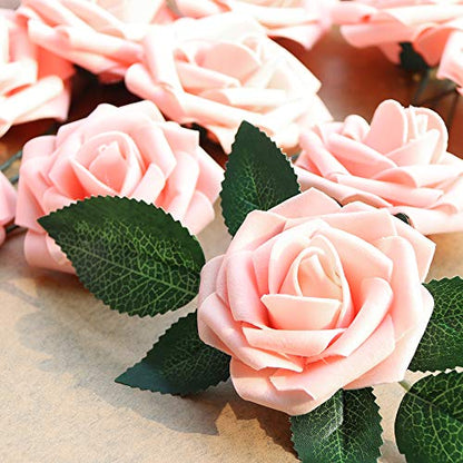 Pink Rose 50pcs Real Looking Artificial Flowers w