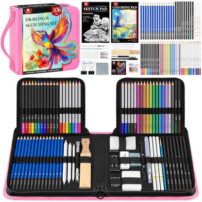 106 PCS Art Supplies Sketching Kit