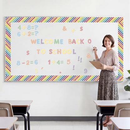 221 Pcs Colorful Checkered Bulletin Board Letters for Classroom (221 Count)