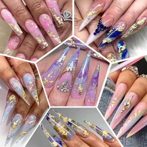 6 Bottles Holographic Nail Glitter Foils