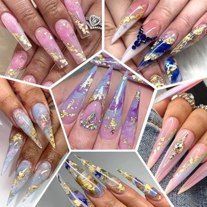 6 Bottles Holographic Nail Glitter Foils