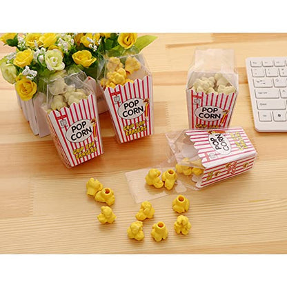 Pencil Top Erasers 36 Pack Popcorn Pencil Erasers Toppers Cap Erasers for Kids Cute Fun Novelty Food Erasers for Student School Supplies Prize Gifts Party Favors (36 个)