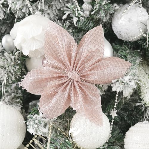 Rose Gold Glitter Square Mesh Wired Ribbon 4 inch x 10 Yards (30 Foot)