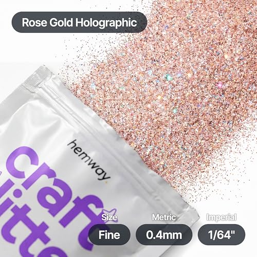 Craft Glitter Rose Gold Holographic 100g Fine Glitter (3.5 Ounce)