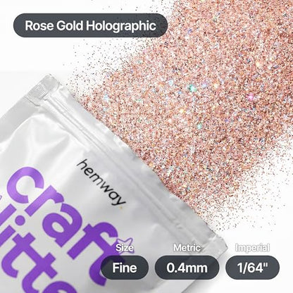 Craft Glitter Rose Gold Holographic 100g Fine Glitter (3.5 Ounce)
