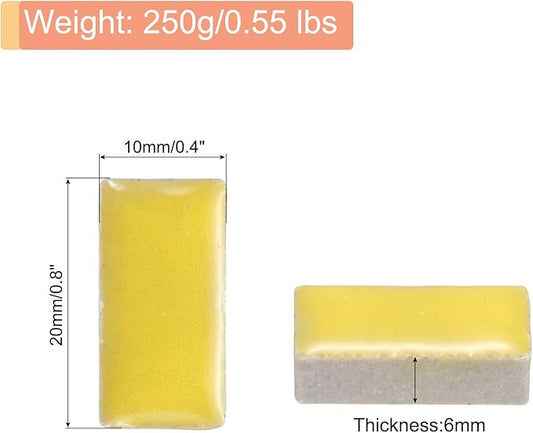 MECCANIXITY 250g Ceramic Mosaic Tiles for Crafts Bulk, Rectangle Yellow Ceramic Tile for Mosaic Kits Garden Stepping Stone Cup Mat