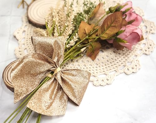 Glitter Wired Ribbon 2.5" x 10 Yards Gold (30 Foot)