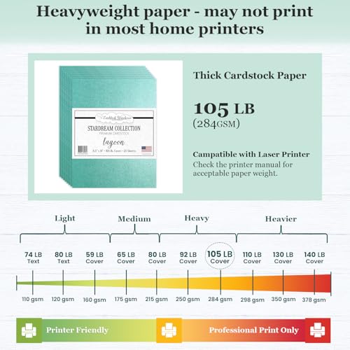 Cardstock Warehouse Stardream Lagoon Teal Cardstock Paper (25 Count)