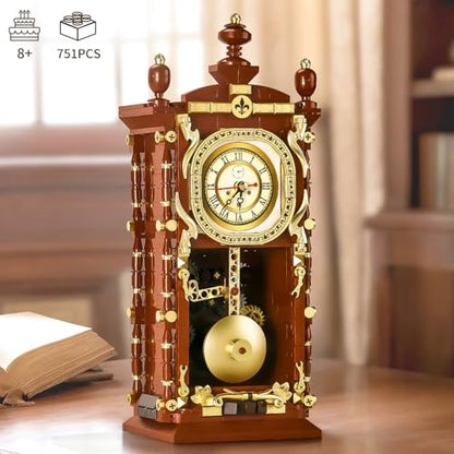 Mechanical Retro Clock Building Set Adults Teen Boy STEM Toys (751 Count)