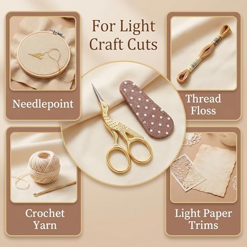 3.6inch Little Embroidery Scissors Sharp Stainless Steel Tip Sewing (2 Count)