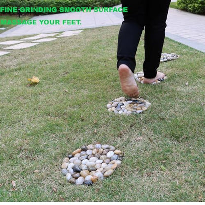 Garden Stepping Stones Outdoor Round River Stone Decorative Nature River Rocks for Landscaping Outside Walkway Patio Yard Garden Pathway