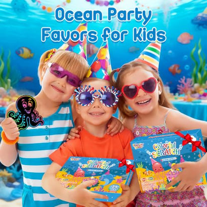 24 Pack Rainbow Scratch Notebook Art Party Favors for Kids