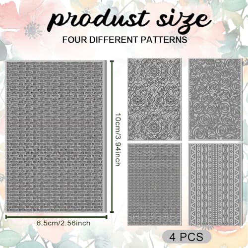 4PCS Polymer Clay Texture Sheets Set for Using with Clay Cutters (4 Count)