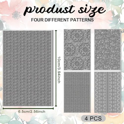 4PCS Polymer Clay Texture Sheets Set for Using with Clay Cutters (4 Count)